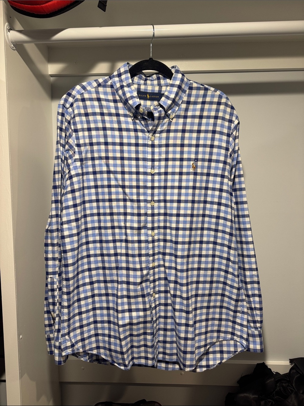Polo by Ralph Lauren Blue and White Gingham Button-Down Shirt